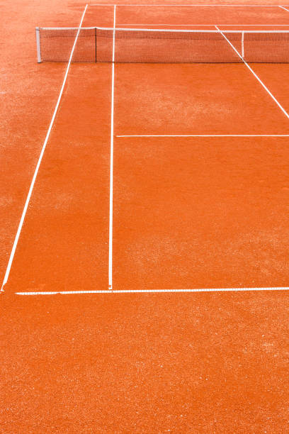 istock Empty clay tennis court 821828516