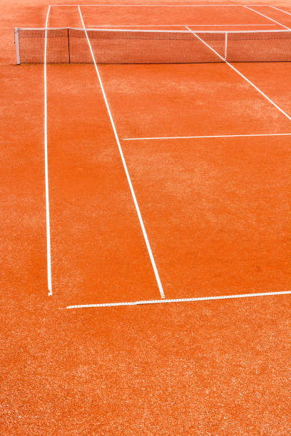 istock Empty clay tennis court 821829210