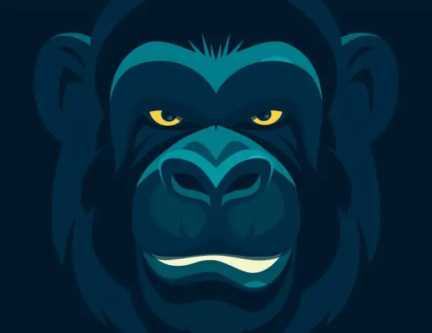 Vector illustration of chimpanzee head