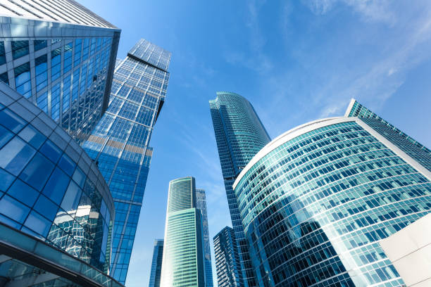 istock Business buildings under clear blue sky 821840230