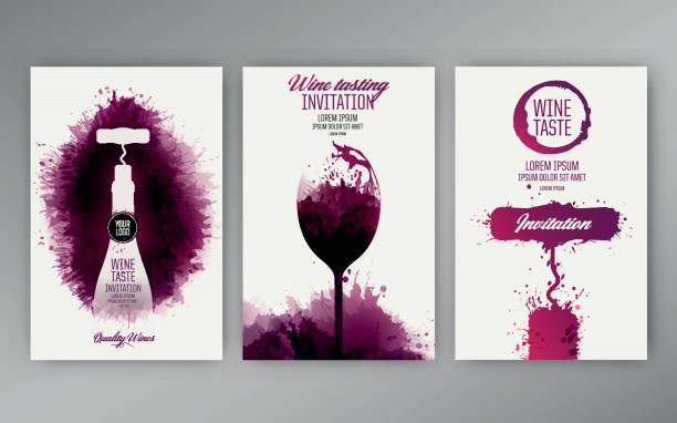 ilustraciones, imágenes clip art, dibujos animados e iconos de stock de diseño plantillas fondo vino manchas - wine tasting