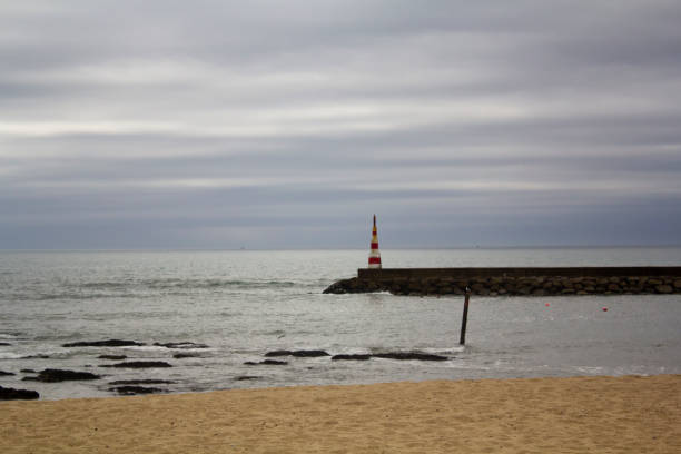 istock Portuguese beach on a cloudy day 821848298
