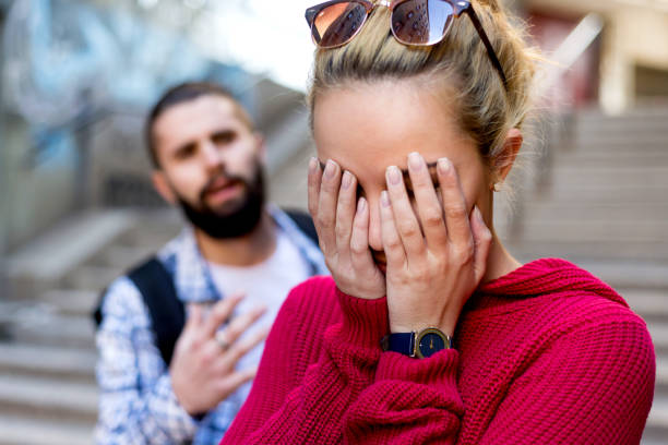 istock Couple or marriage angry and sad after argument 821849152