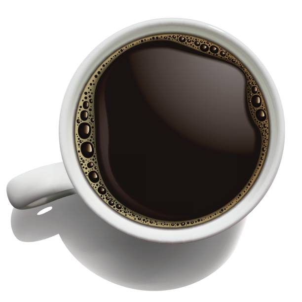 istock White porcelain cup of coffee with foam on a white background. High detailed realistic illustration 821852256