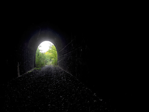 An old, disused railway tunnel.