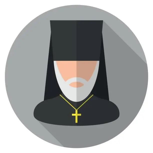 Vector illustration of Orthodox Priest Icon