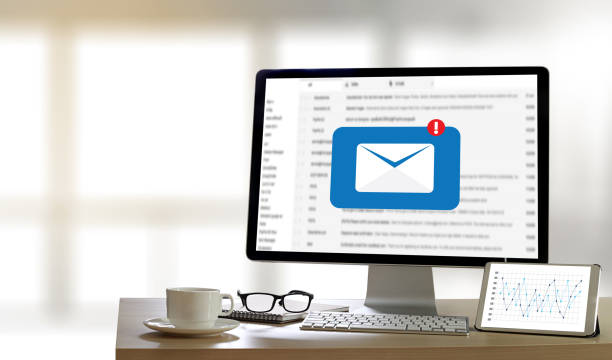 istock Mail Communication Connection message to mailing contacts phone Global Letters Concept 821860828