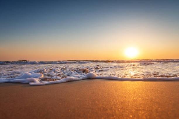 istock Beautiful sunrise over the sea 821861944