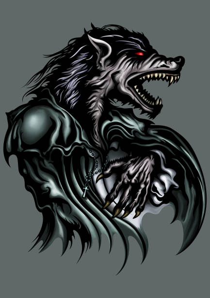 illustrations, cliparts, dessins animés et icônes de loup-garou - hairy animal hair fantasy monster