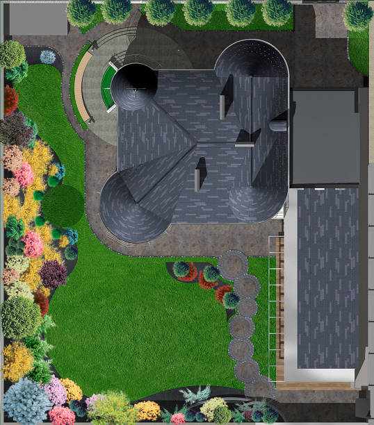 istock Homestead aerial view, 3d illustration 821865480