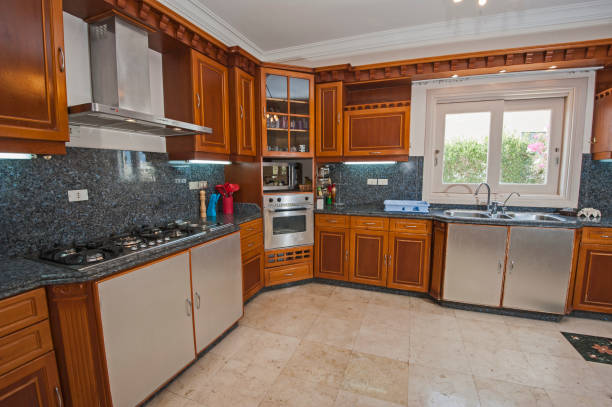 istock Interior design of luxury apartment kitchen 821866898