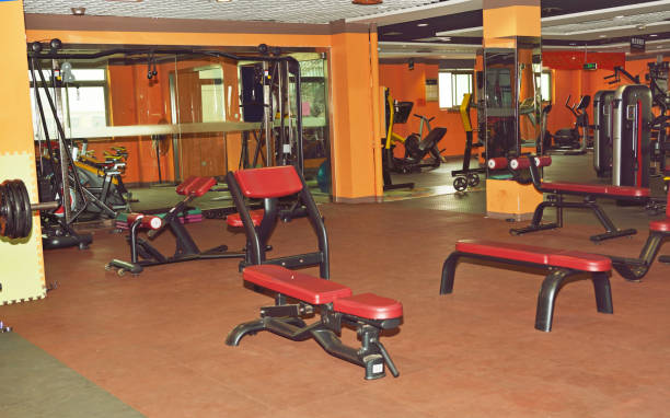 istock Gym with special equipment 821869122