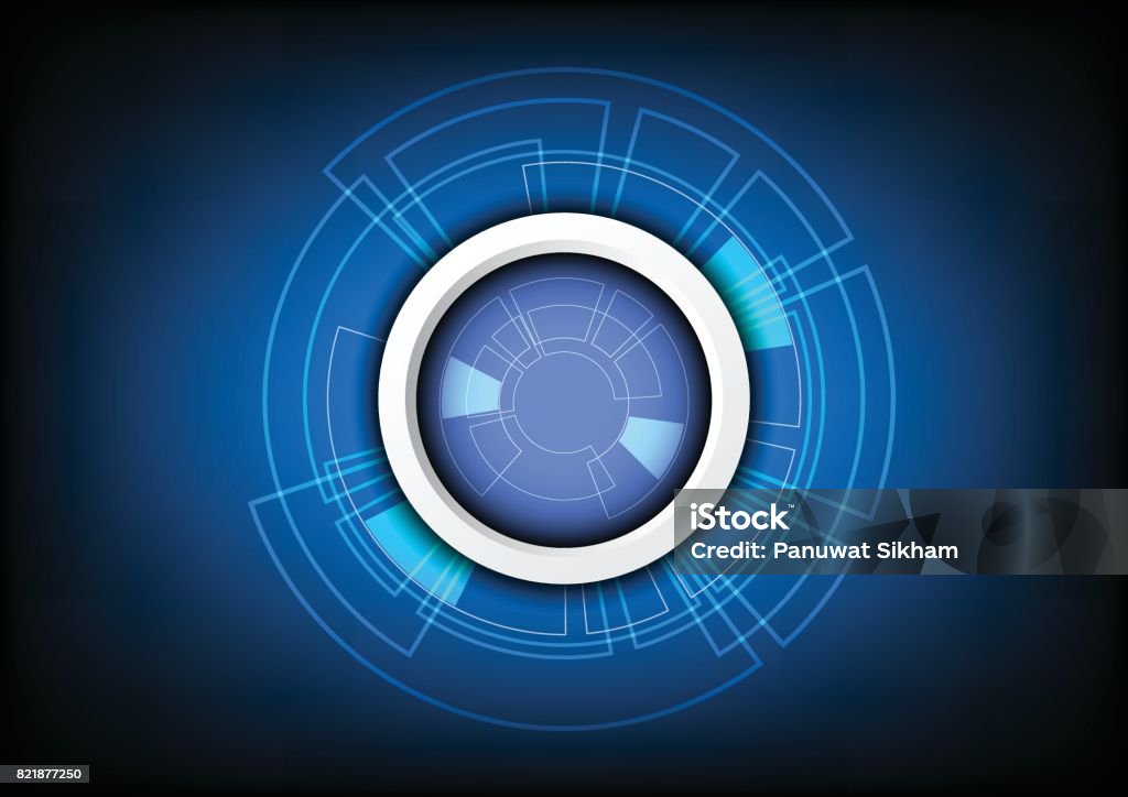 Blue Technology Button Blue Technology Button Vector Illustration Stock Illustration ...