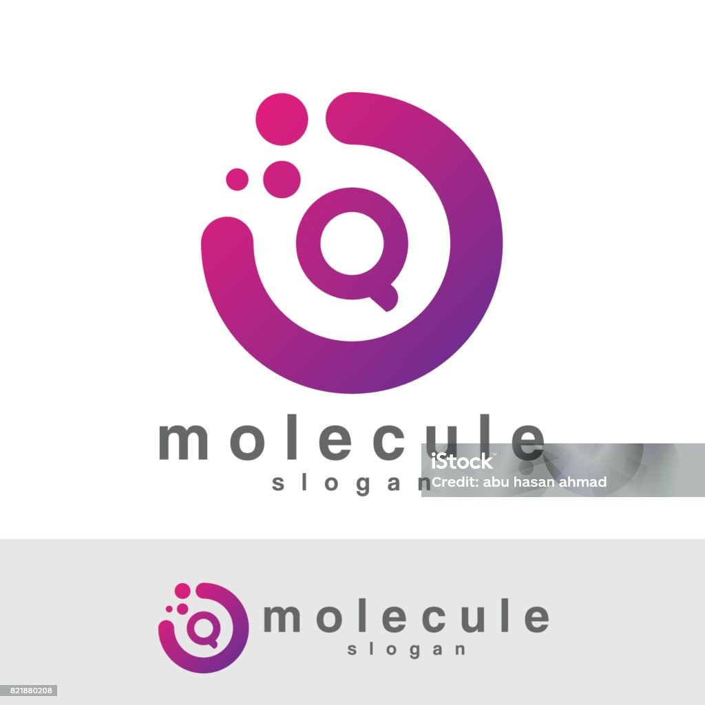 molecule initial Letter Q icon design icon template for chemistry Logo stock vector
