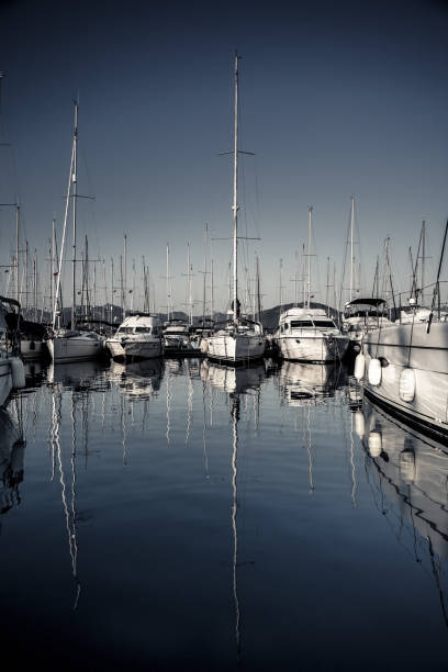 istock Sailboats moored in the harbor 821880906