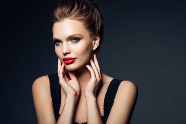 Studio shot of young beautiful woman