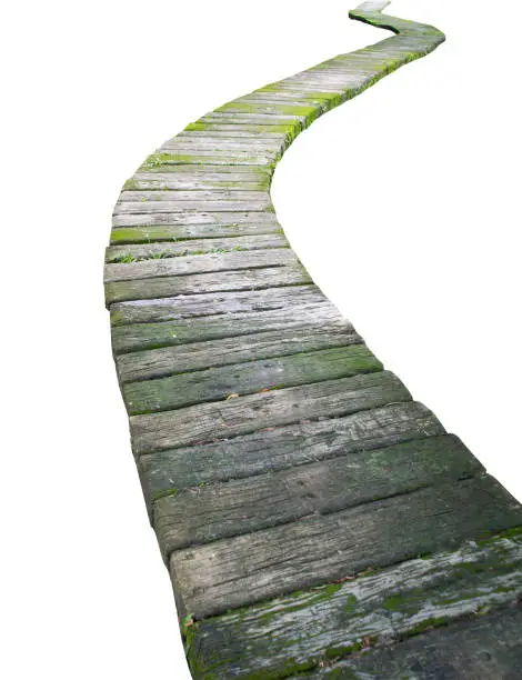 Photo of Cement block walkway isolate on white background