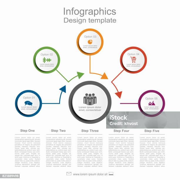 Infographic Design Template With Place For Your Data Vector Illustration Stock Illustration - Download Image Now
