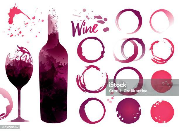 Wine Stains Set For Your Designs Stock Illustration - Download Image Now - Wine, Wine Bottle, Stained