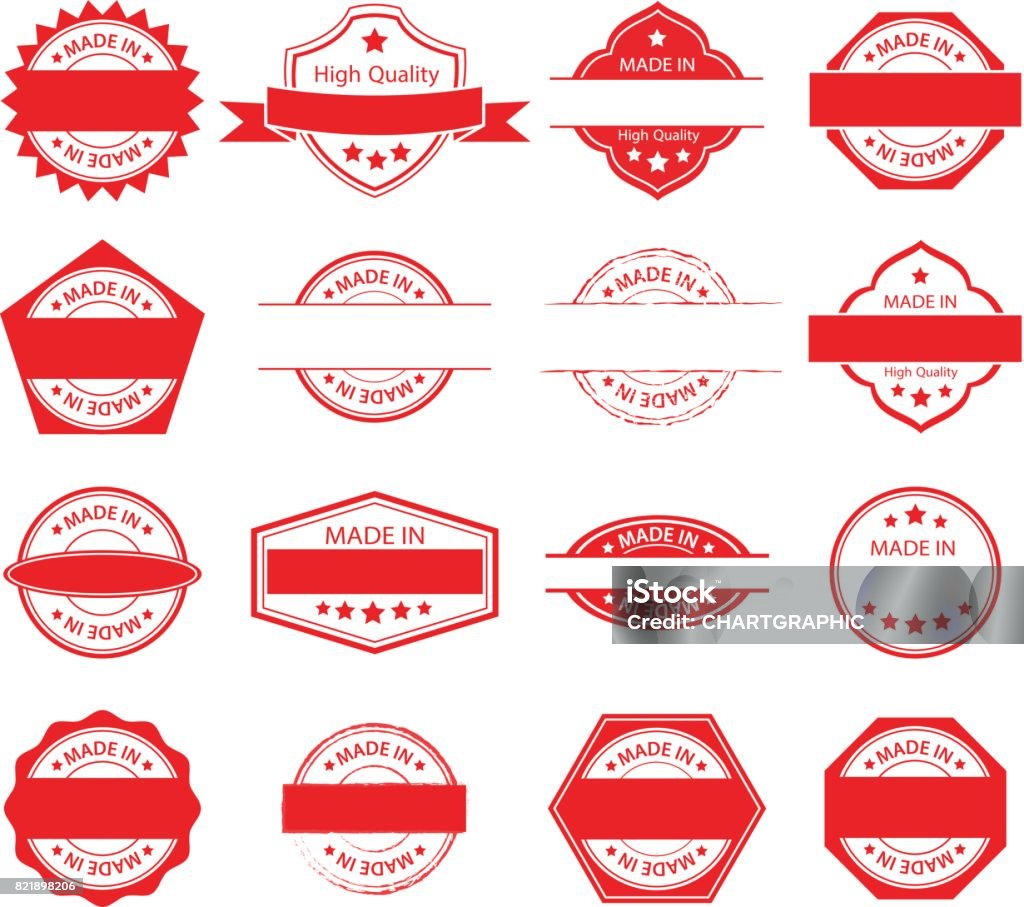 Made Label Made In Label Set 01 Stock Illustration - Download Image Now - Badge ...