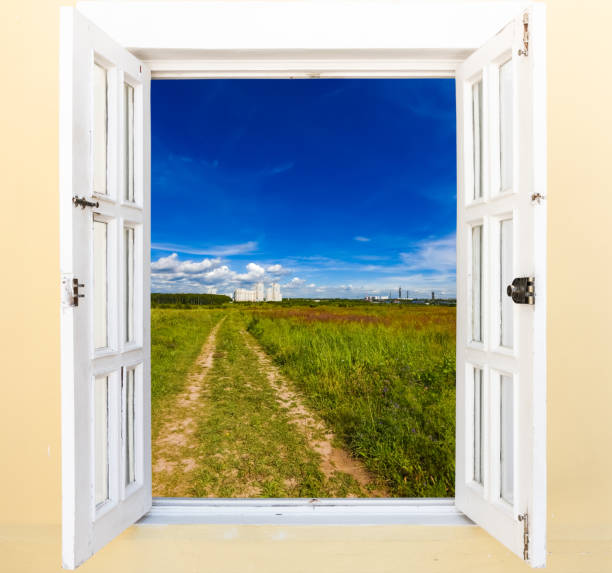 istock view from the window on the road and autumn landscape 821911262
