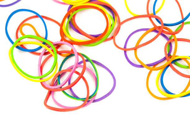 istock Multi color of rubber band on white background. 821919018