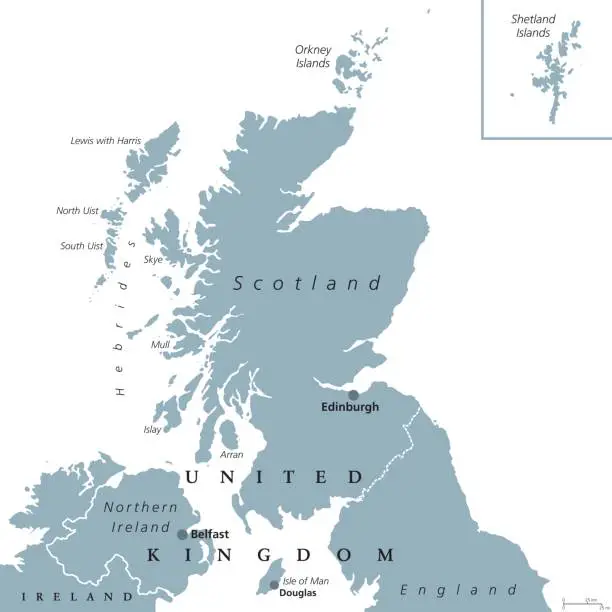Vector illustration of Scotland political map