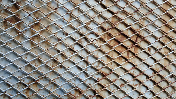 istock Background of rusty metal mesh 821926840