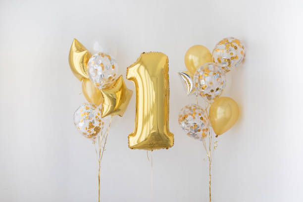 istock Decoration for 1 years birthday, anniversary 821927048