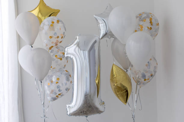 istock Decoration for 1 years birthday, anniversary 821927384