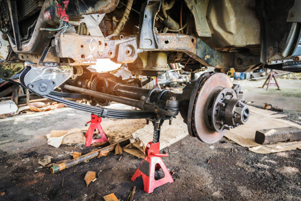 istock Old and rusty car's suspension 821927414
