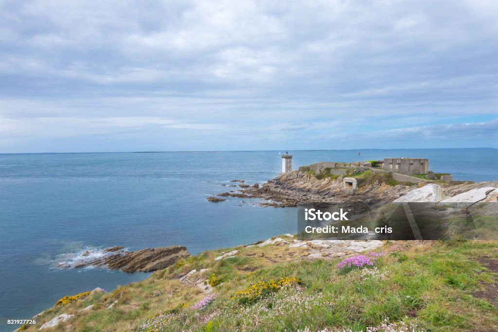 Kermorvan Lighthouse (Pointe de Kermorvan), Le Conquet, Britanny, France, Europe Cap - Hat Stock Photo