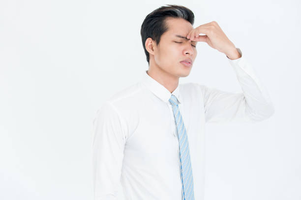istock Exhausted Asian businessman feeling pain 821933766