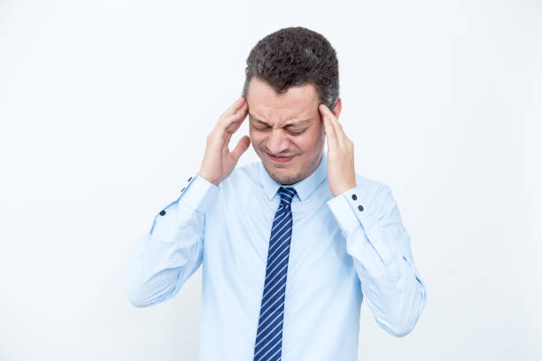 istock Tensed Middle-aged Business Man Touching Temples 821941788