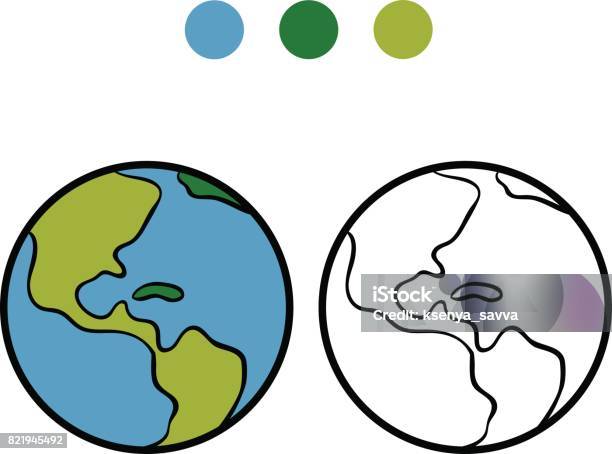 Coloring Book Earth Stock Illustration - Download Image Now - Coloring Book Page - Illlustration Technique, Planet Earth, World Map