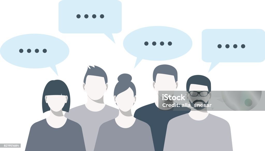 Business people and speech bubble. Business team. Business people and speech bubble. Group Of People stock vector