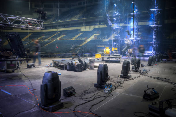 preparación para un concierto - entre bastidores fotografías e imágenes de stock