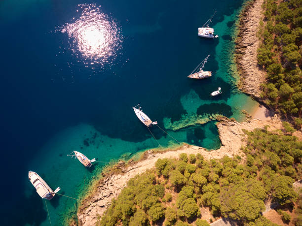 istock Boats by sea coastline 821962678