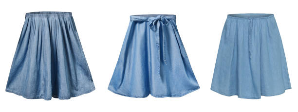 istock 3 denim jean skirts isolated on white 821966392