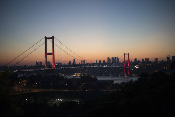 La Turquie renomme pont du Bosphore « 15 juillet pont de Martyrs ». (Temmuz 15 Sehitler Koprusu). Istanbul / Turquie. - Photo