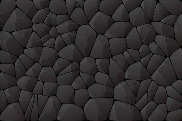 abstrakcyjna ciemna ściana. tekstura czarnego kamienia. - granite block backgrounds gray stock illustrations