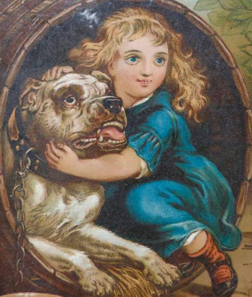 istock Girl embracing her dog in the barrel kennel 822015606