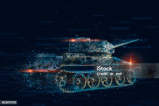 Distorsión De Pixel Del Vehículo Del Combate Foto de stock y más banco de imágenes de Tanque - Tanque, Tecnología, Tanque de almacenamiento