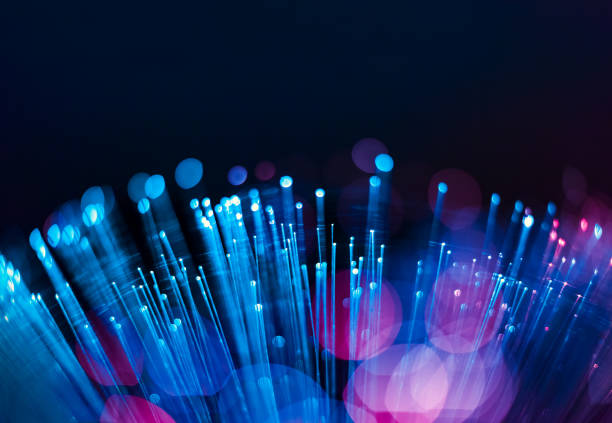sfondo in fibra ottica - fiber optic cable computer network abstract foto e immagini stock