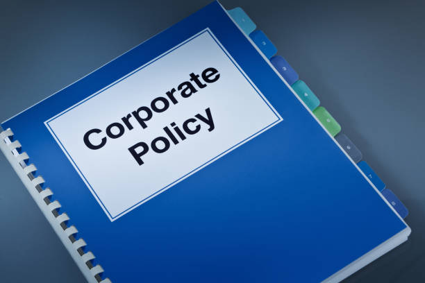 a corporate policy plan document manual book still life - instruction manual imagens e fotografias de stock