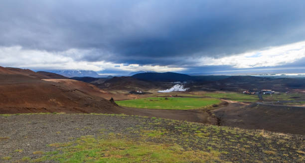 Krafla Geothermal Power Station in Myvatn Iceland stock photo