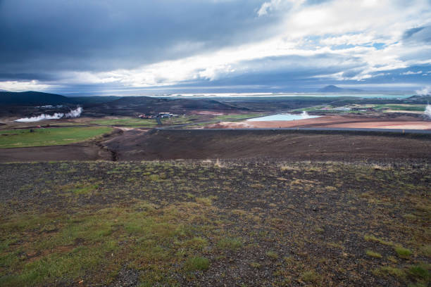 Krafla Geothermal Power Station in Myvatn Iceland stock photo
