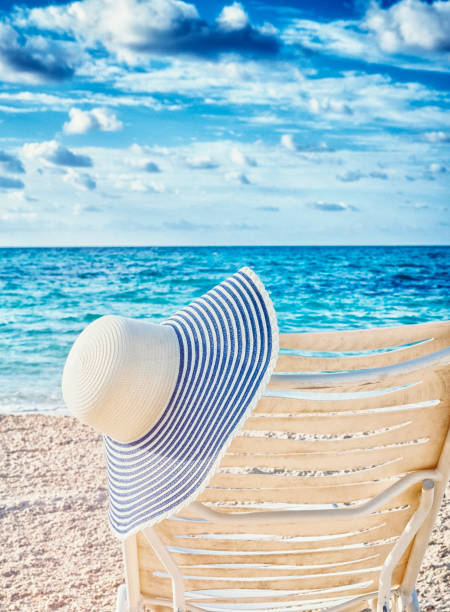 istock Sun hat on lounge chair in the Bahamas 822067378