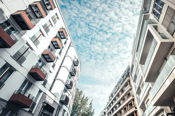istock white modern residential houses in berlin under blue sky 822067444