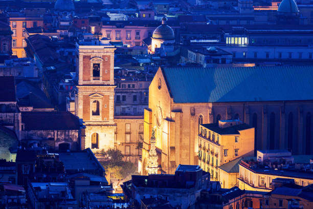 basilica of santa chiara in naples - santa chiara imagens e fotografias de stock